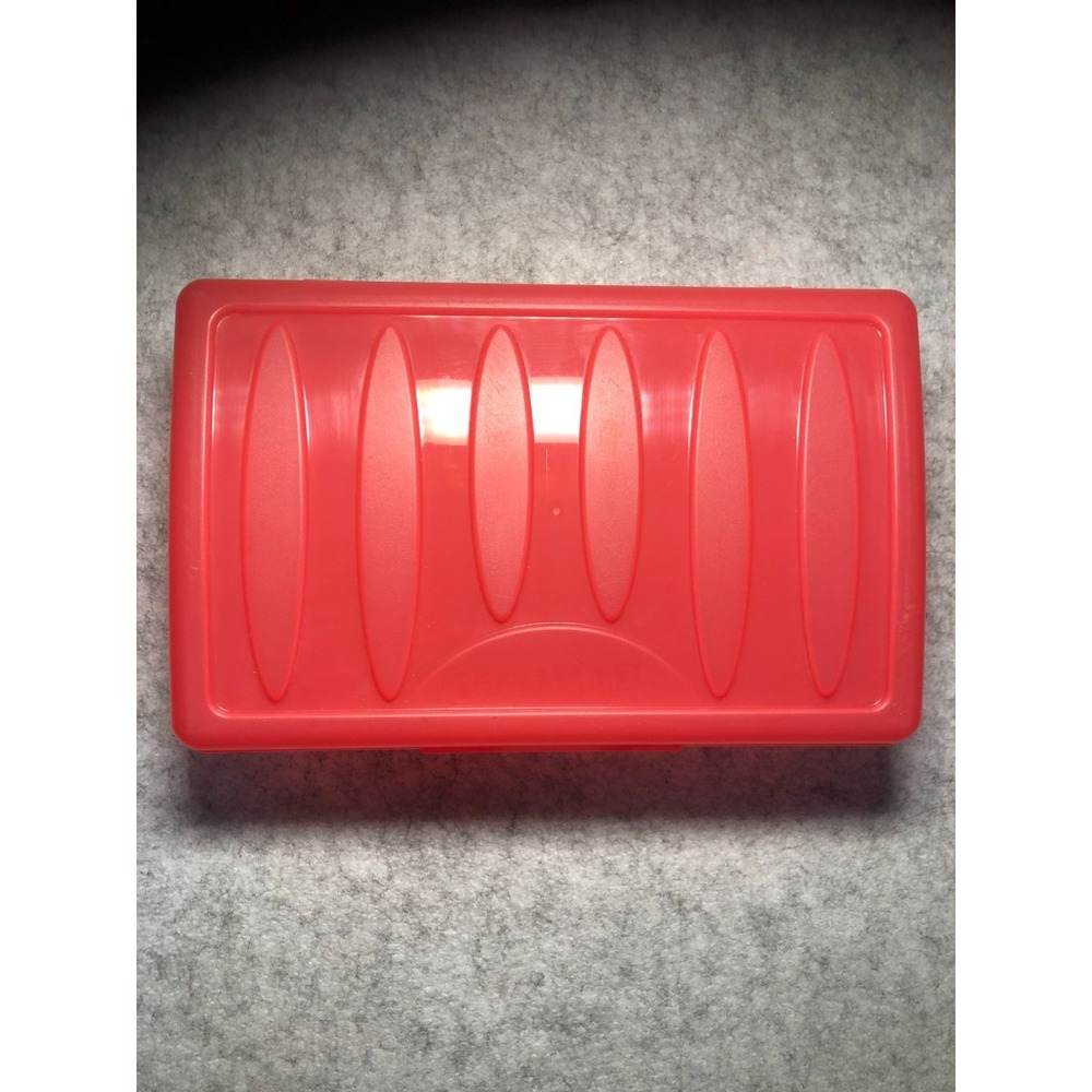 Vtg Eldon Spacemaker 2 Pencil Box Pink Red 1990s Nostalgic Plastic Art/School